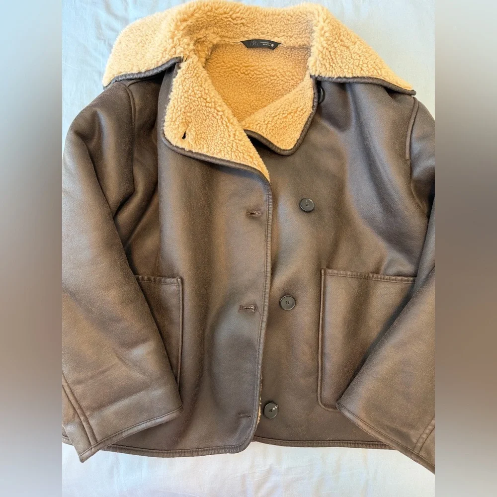 Zara Faux Shearling Jacket - Picture 3 of 4